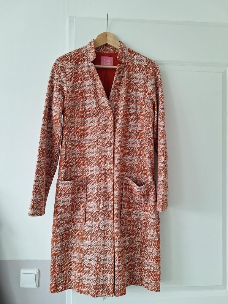 Prachtig lang vest/jas van Kyra &Ko maat 40!, Maat 38/40 (M), Oranje, Ophalen of Verzenden, Zo goed als nieuw