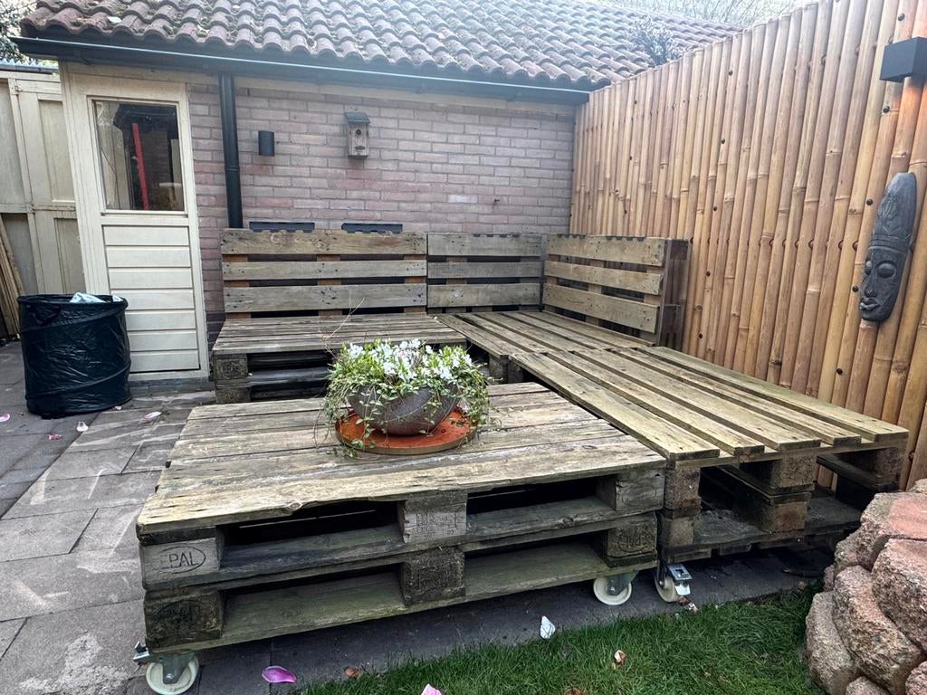 Tuinset van pallets, Ophalen, Zo goed als nieuw, Hout
