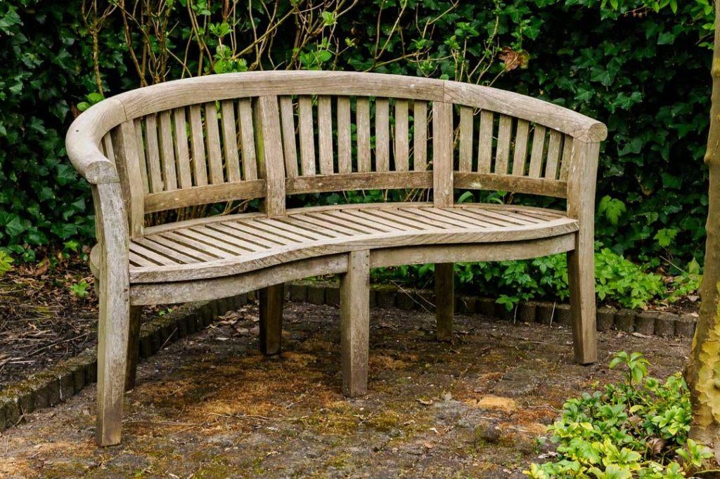 Bananenbank tuinbank, Ophalen, Gebruikt, Hout