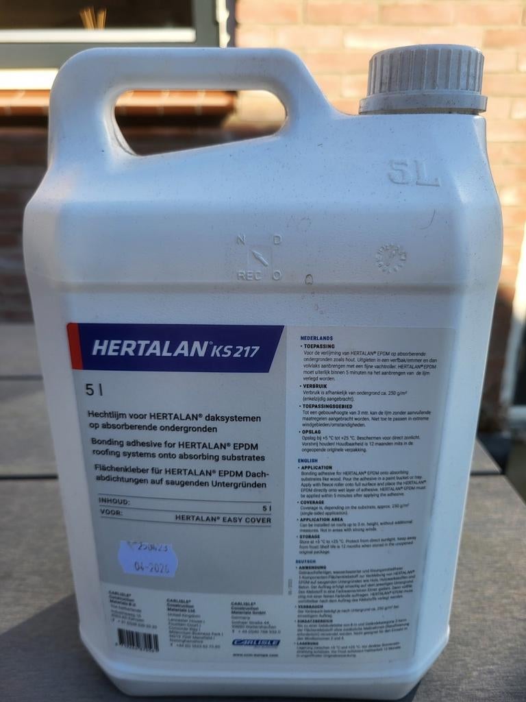 Hertalan KS 217 Hechtlijm voor EPDM (5 liter), Ophalen, Nieuw, Wit
