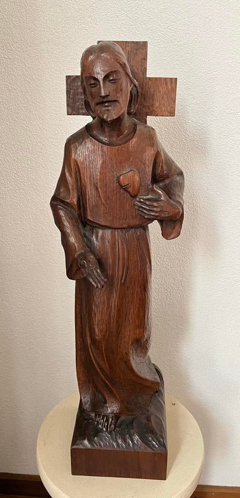Antiek heilig hart beeld, 75 cm, Ophalen