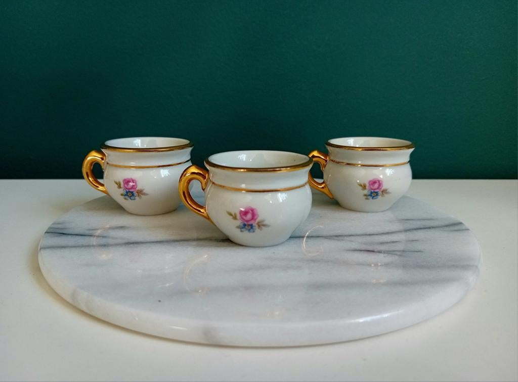 3 miniatuur kopjes van Limoges Castel France, Ophalen of Verzenden