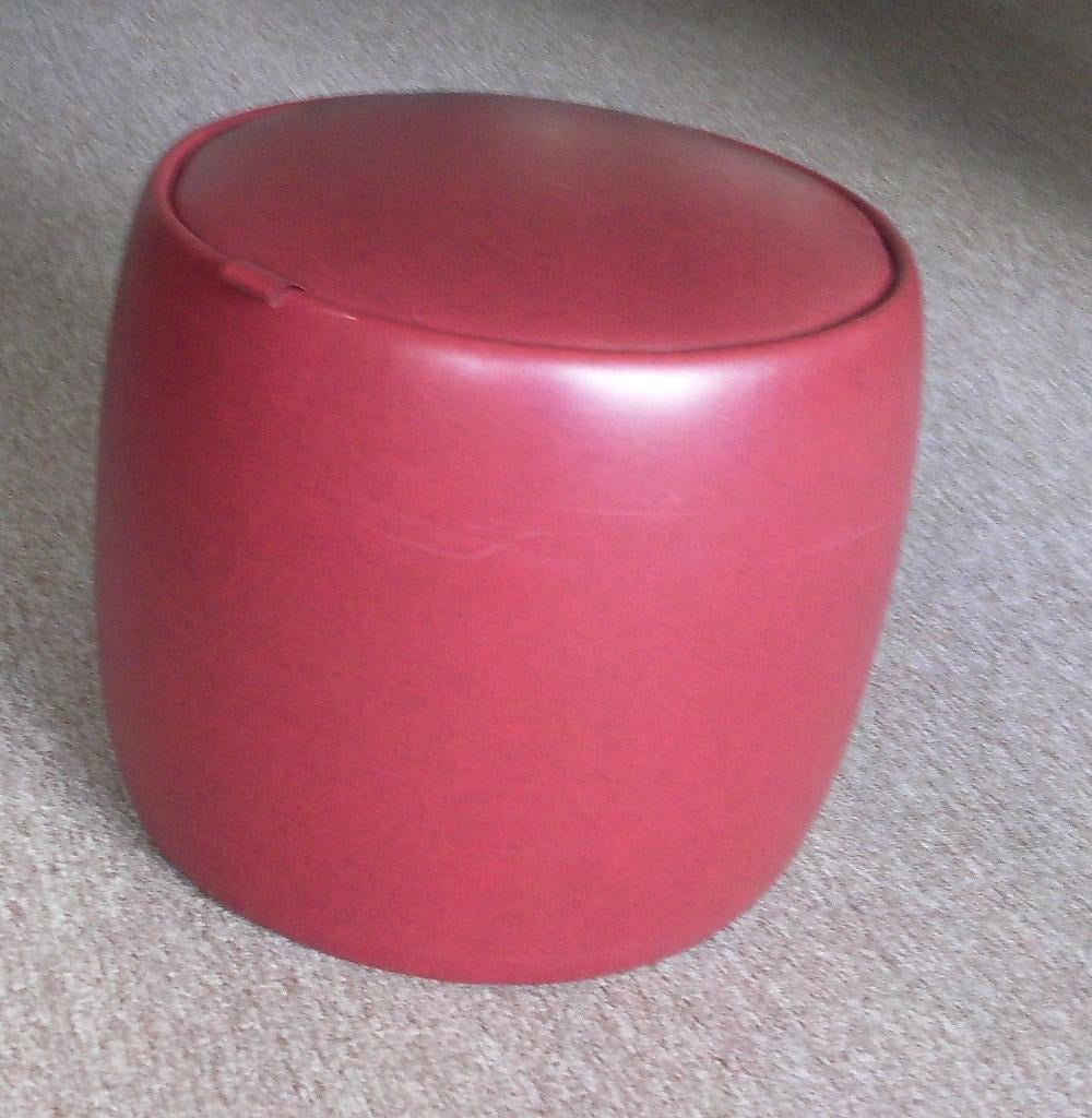 Poef / Voetenbank  (Vintage), 125 cm of meer, Rond, Ophalen of Verzenden, Zo goed als nieuw