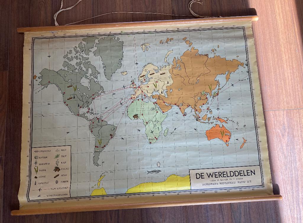 Oude schoolkaart (alle werelddelen), Ophalen, Aardrijkskunde