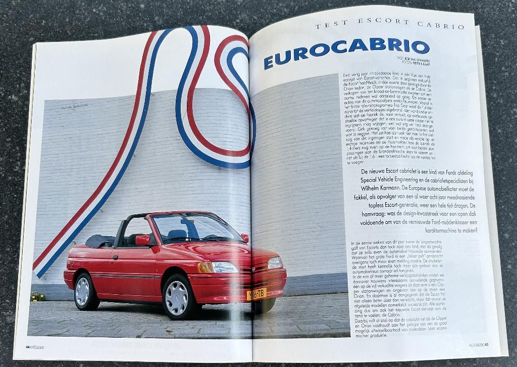 Ford Escort cabrio test in Autoselect 1991, Ophalen of Verzenden, Gelezen, Ford