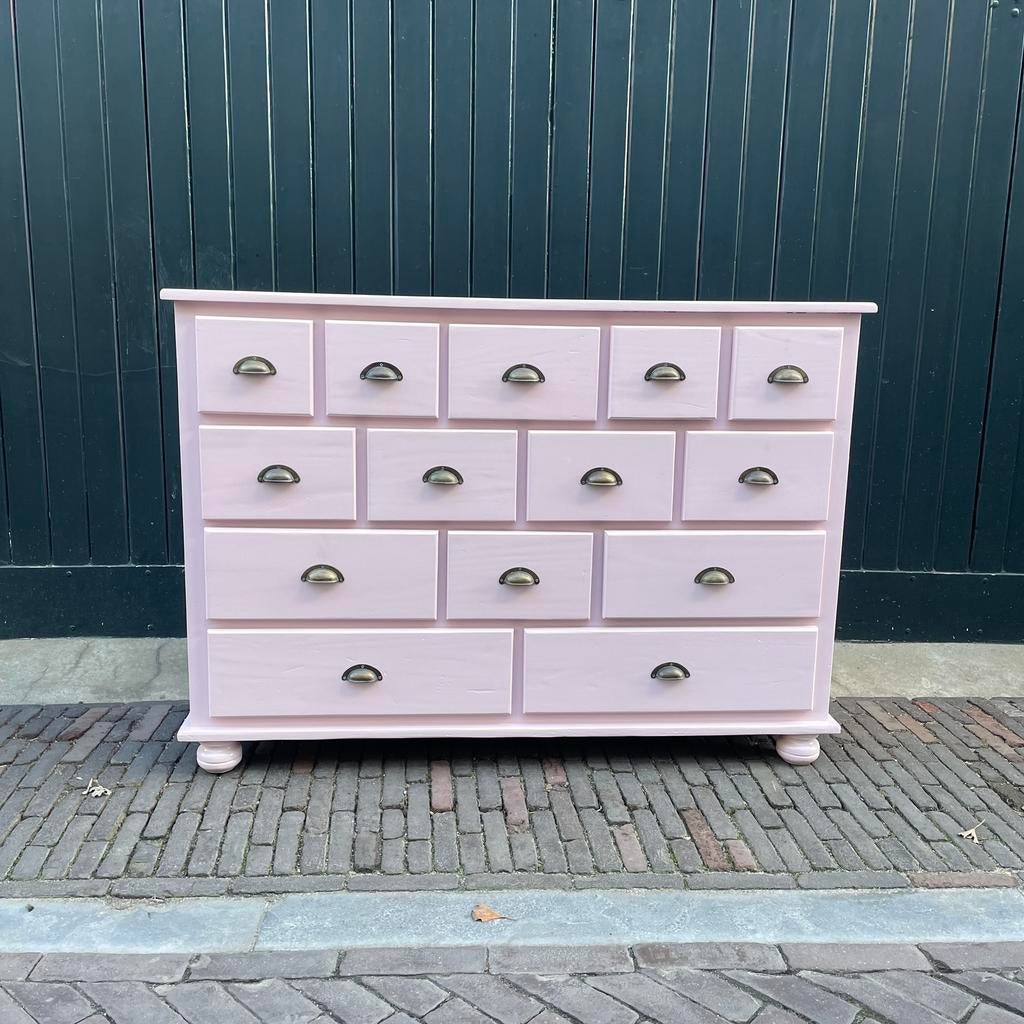 Brocante ladekast - apothekerskast., Huis en Inrichting, Kasten | Ladekasten, Ophalen, Zo goed als nieuw, Minder dan 100 cm, 25 tot 50 cm