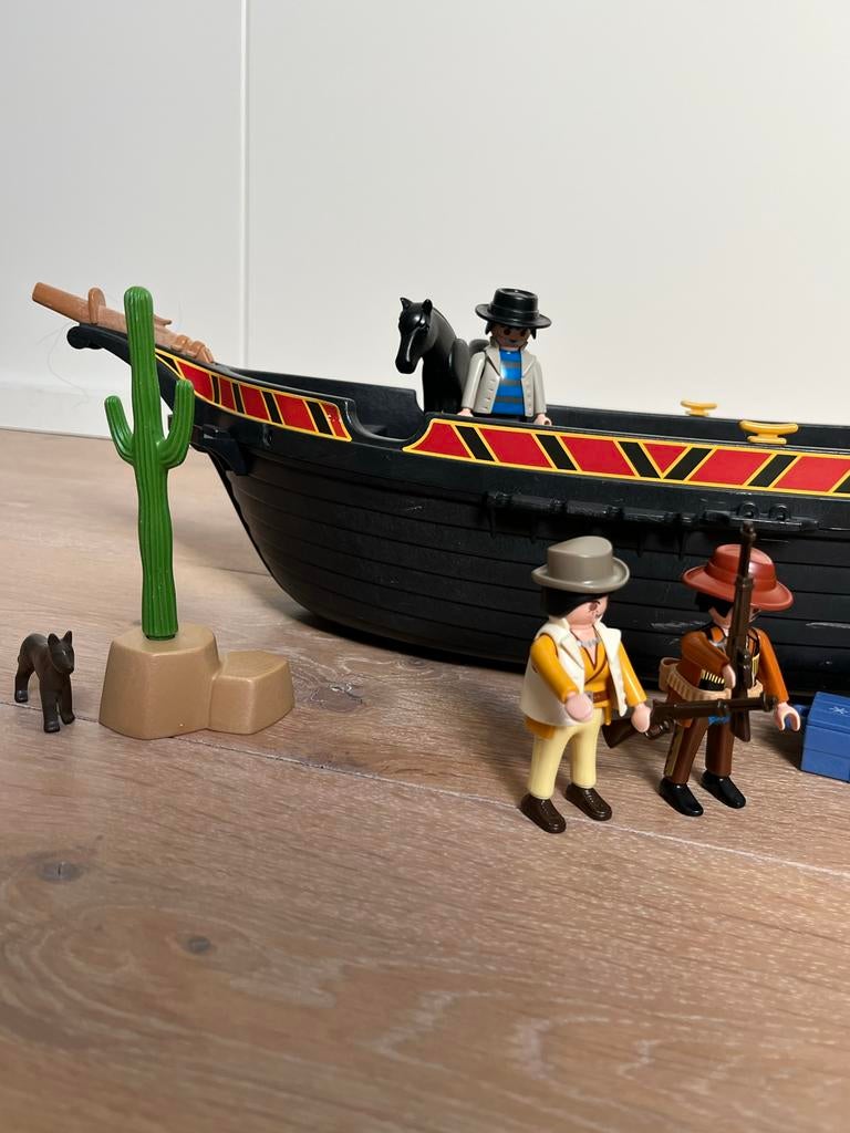 Playmobil cowboys met boot en huifkar, Ophalen, Gebruikt, Los playmobil