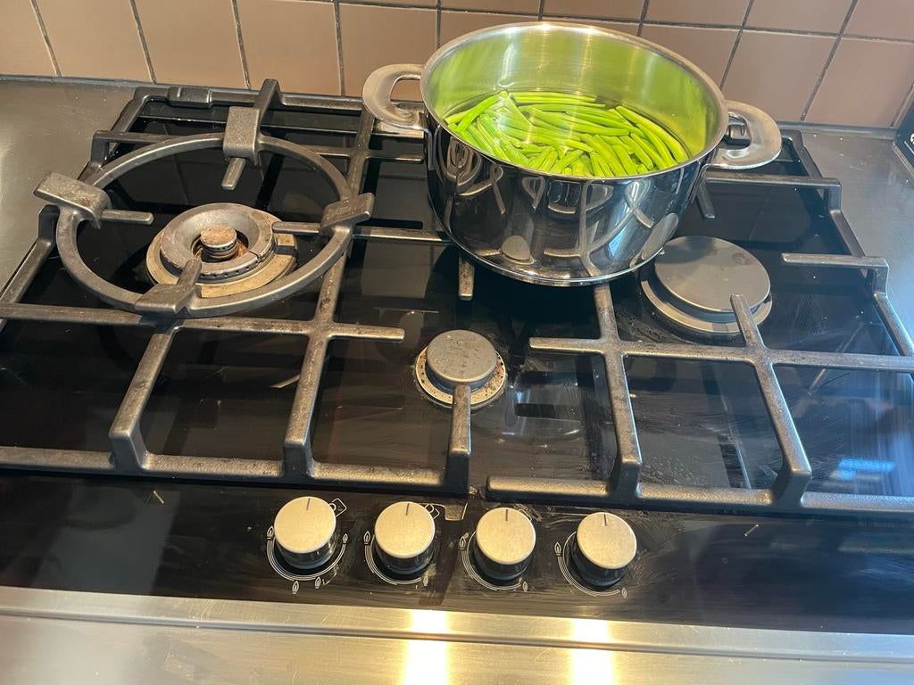Gaskookplaat Siemens 70 cm ceranglas 3 pitten en wokbrander, Witgoed en Apparatuur, Kookplaten, Ophalen, Gebruikt, 4 kookzones