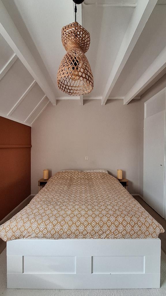 IKEA Brimnes bed wit (140x200 cm), Huis en Inrichting, Slaapkamer | Bedden, Ophalen, Gebruikt, Wit, Tweepersoons