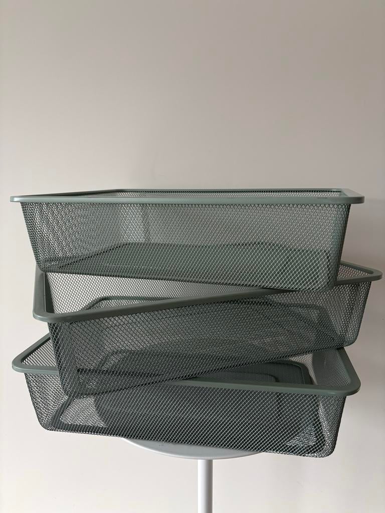 3x IKEA Trofast lade/mand - grijs gaas, Overige materialen, Mand, Ophalen of Verzenden, Zo goed als nieuw