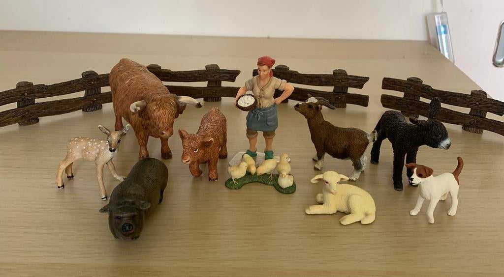 Grote Schleich Farm World set | Boerin, dieren en omheining, Verzamelen, Speelgoed, Ophalen of Verzenden, Zo goed als nieuw