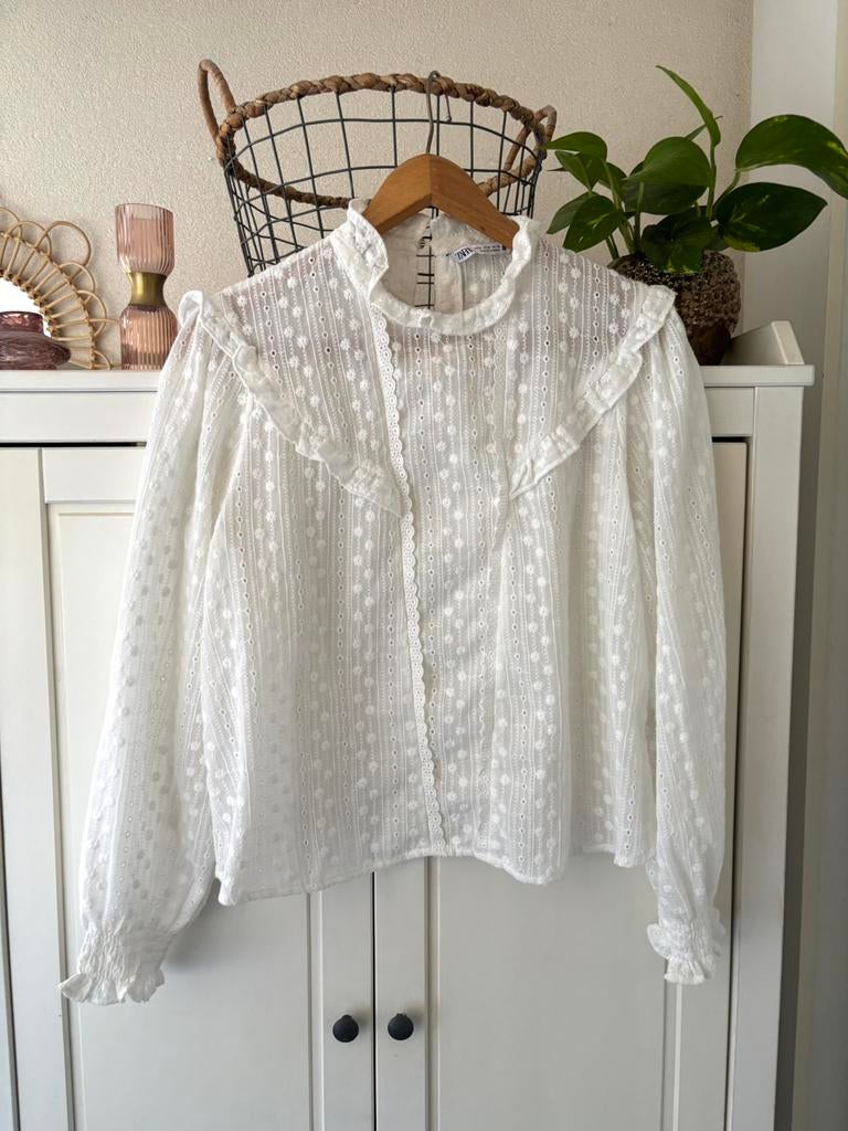 Zara blouse maat M, Kleding | Dames, Blouses en Tunieken, Ophalen of Verzenden, Zo goed als nieuw, Maat 38/40 (M), Wit