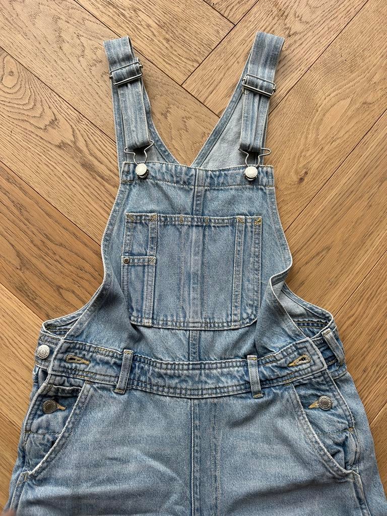 H&M Lichtblauwe Tuinbroek Jeans Maat 36, Ophalen of Verzenden, Zo goed als nieuw, Maat 36 (S), Blauw