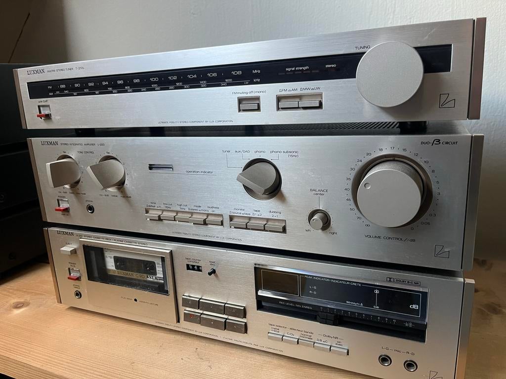 Luxman Vintage Stereo Set - T-210L, L-200, K-210, Gebruikt, Cassettedeck, Losse componenten, Ophalen