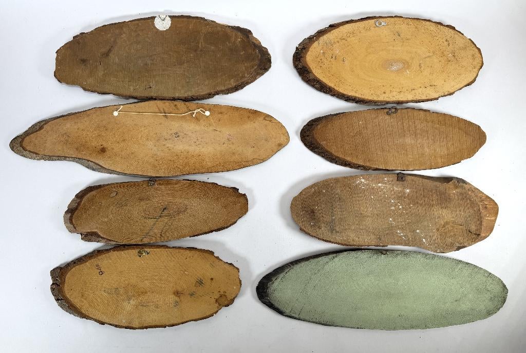 724. Reliëftegels en houtschijven, Hobra, 2e helft 20e eeuw, Ophalen of Verzenden