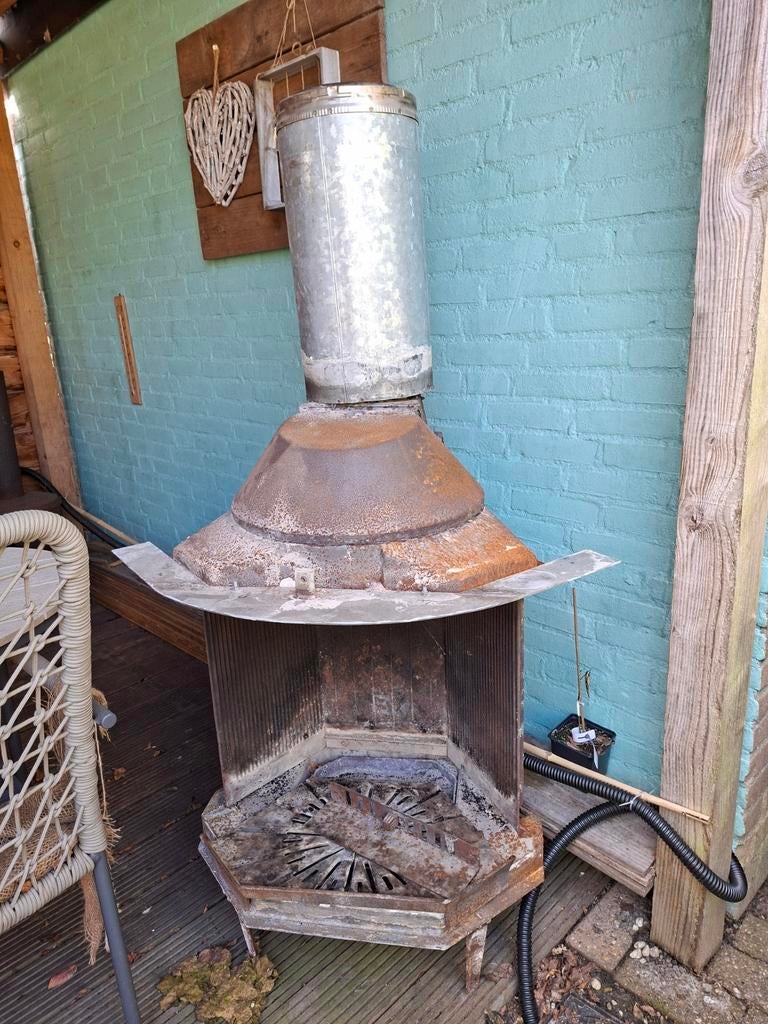 GRATIS Open haard met gietijzeren deuren, Ophalen, Gebruikt, Vrijstaande haard, Houthaard