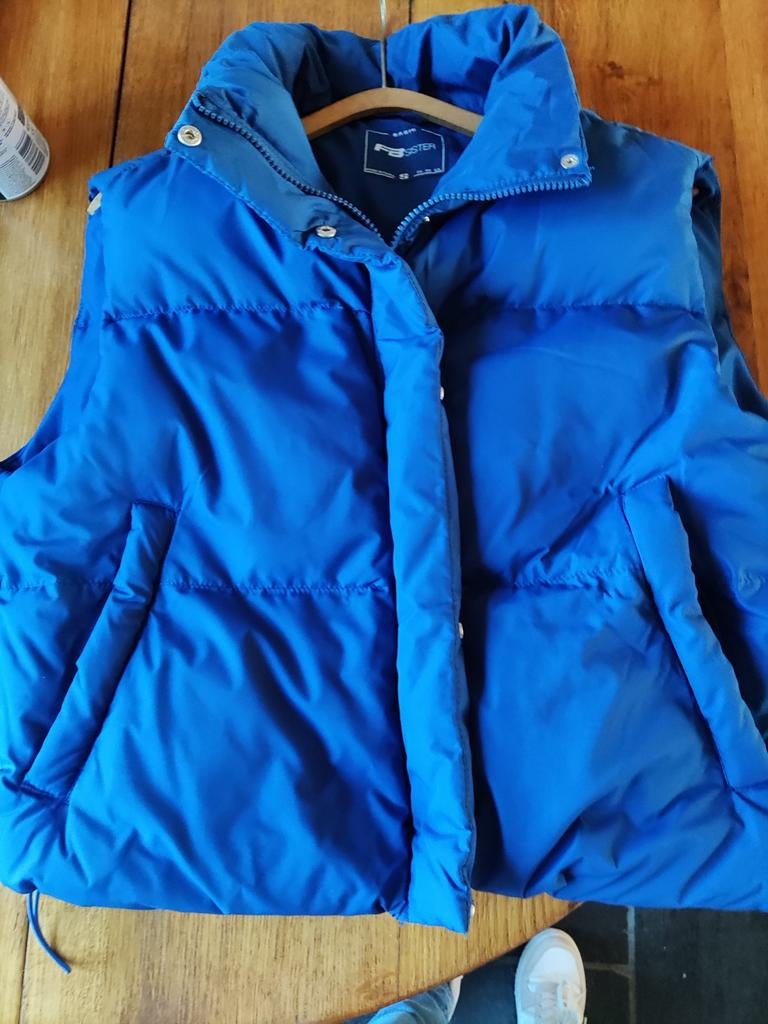 FBSister blauwe korte bodywarmer met rits en drukknopen, Blauw, Nieuw, Ophalen of Verzenden, Maat 36 (S)