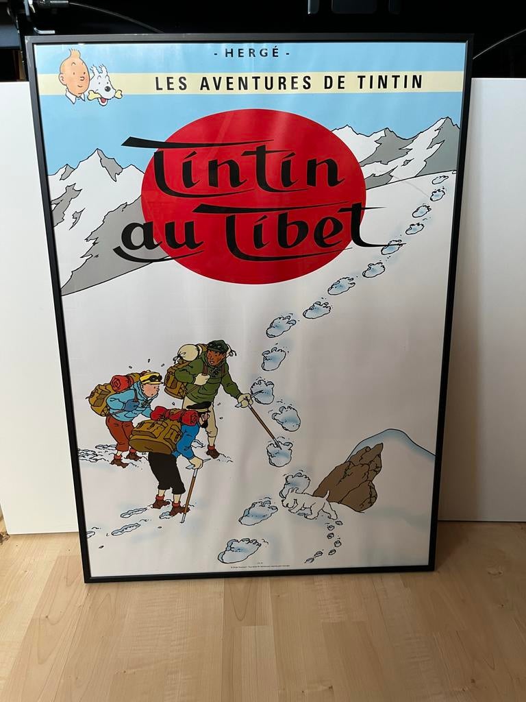 Tintin au Tibet Poster - Hergé - Ingelijst, Ophalen, Zo goed als nieuw