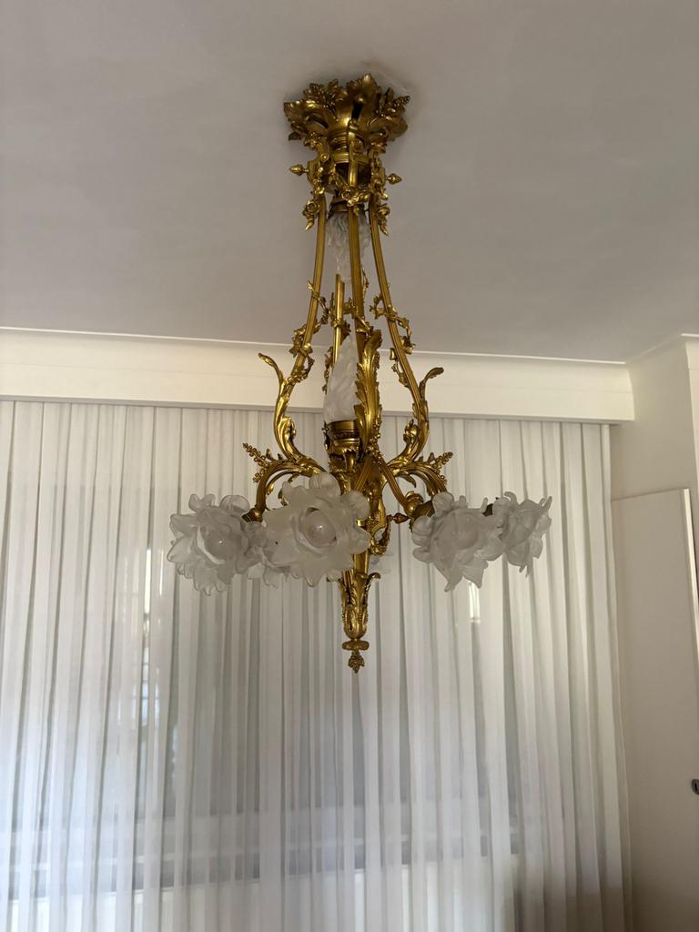 Lamp antiek brons, Ophalen