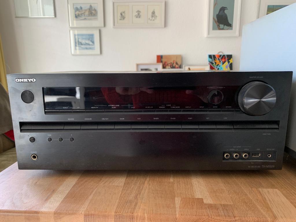 Onkyo av- receiver , geluidsboxen, subwoofer, Ophalen, Gebruikt, 120 watt of meer, Stereo