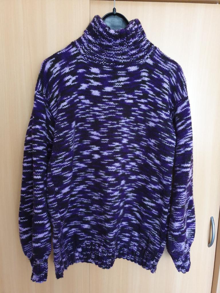 Handgebreide trui. Incl verzk., Kleding | Dames, Truien en Vesten, Ophalen of Verzenden, Nieuw, Maat 42/44 (L), Paars