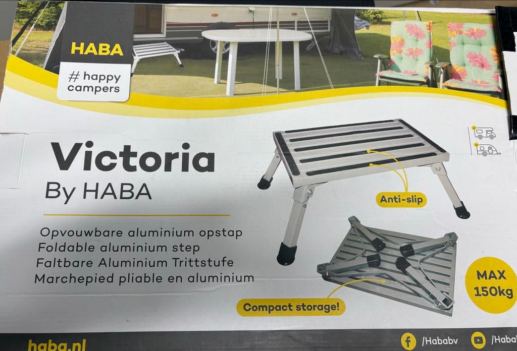 HABA Opstapje - Vouwbaar Aluminium voor Camper/Caravan, Ophalen of Verzenden, Zo goed als nieuw