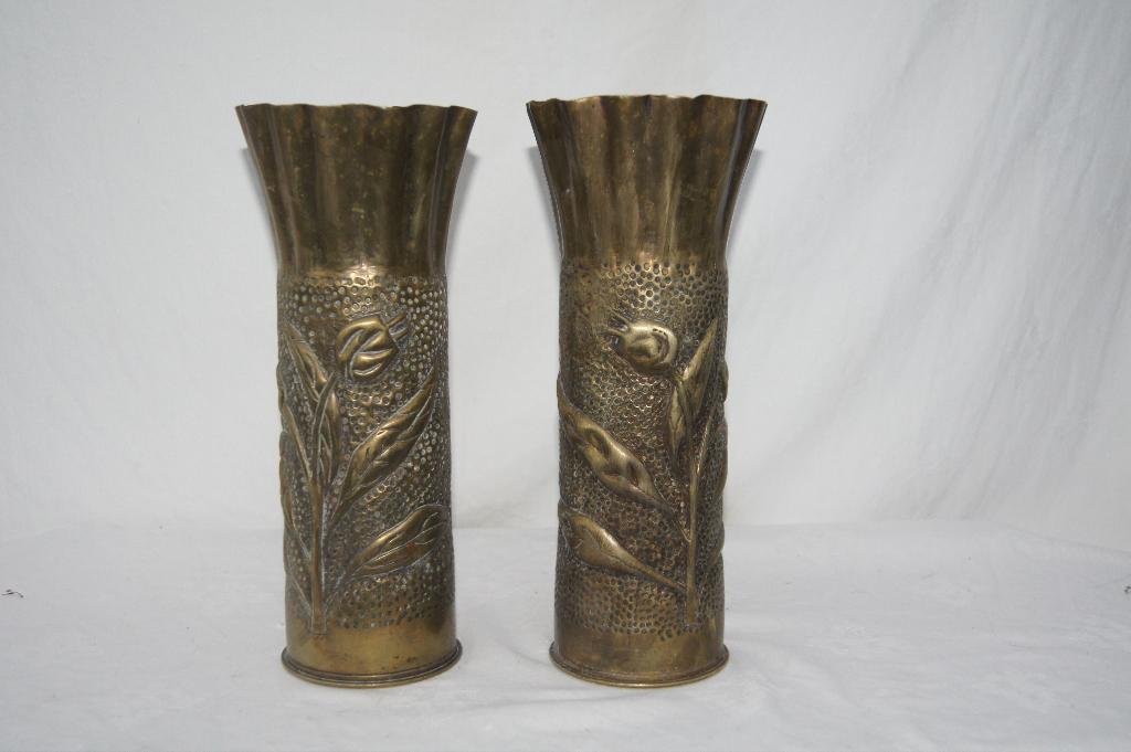 Set vazen ( Granaat hulzen, Antiek en Kunst, Ophalen of Verzenden