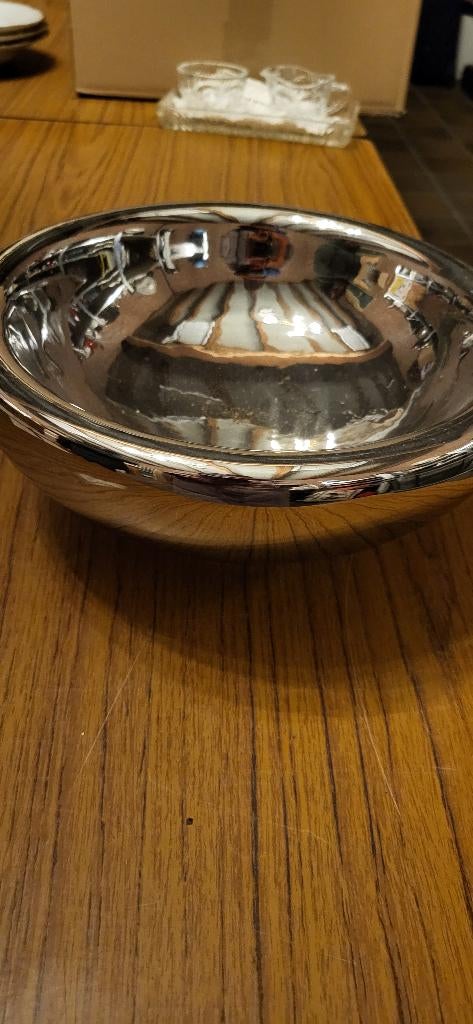 Zilver kleurige schaal, Overige materialen, Schaal, Rond, Ophalen of Verzenden