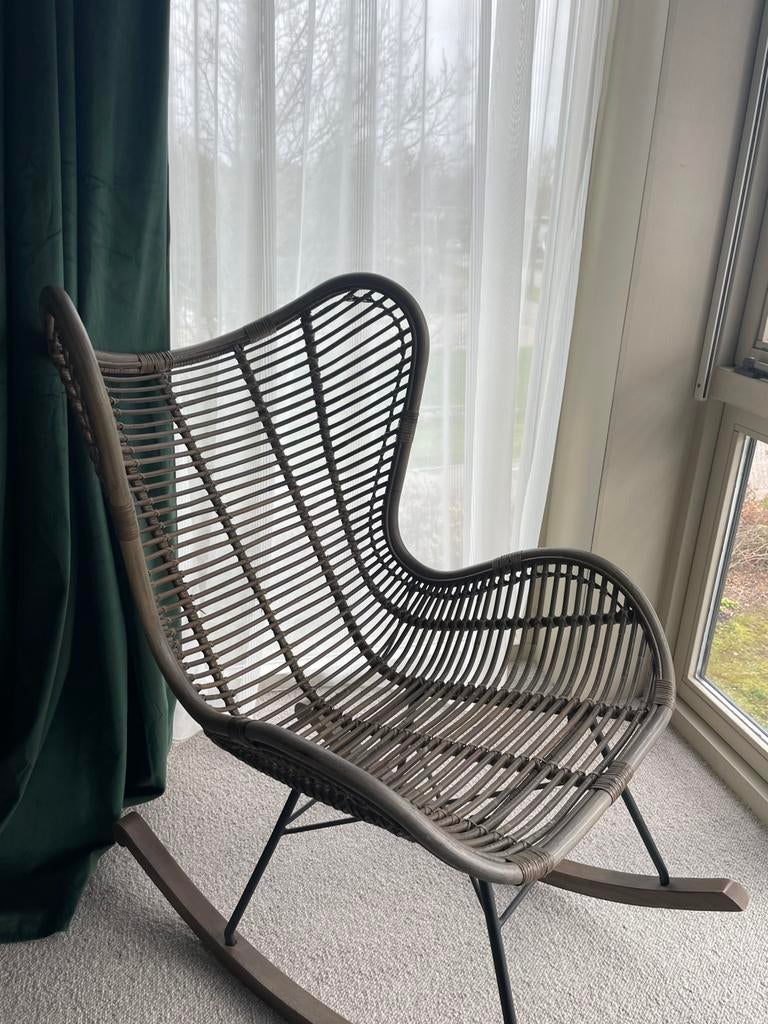 Rotan schommelstoel, Ophalen, Overige kleuren, Riet of Rotan, Zo goed als nieuw