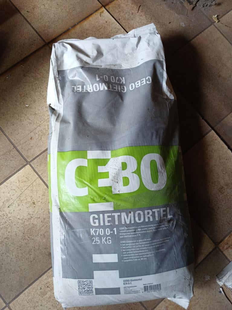 CEBO Gietmortel K70 0-1 25 KG, Ophalen, Overige typen, Nieuw, Minder dan 20 cm