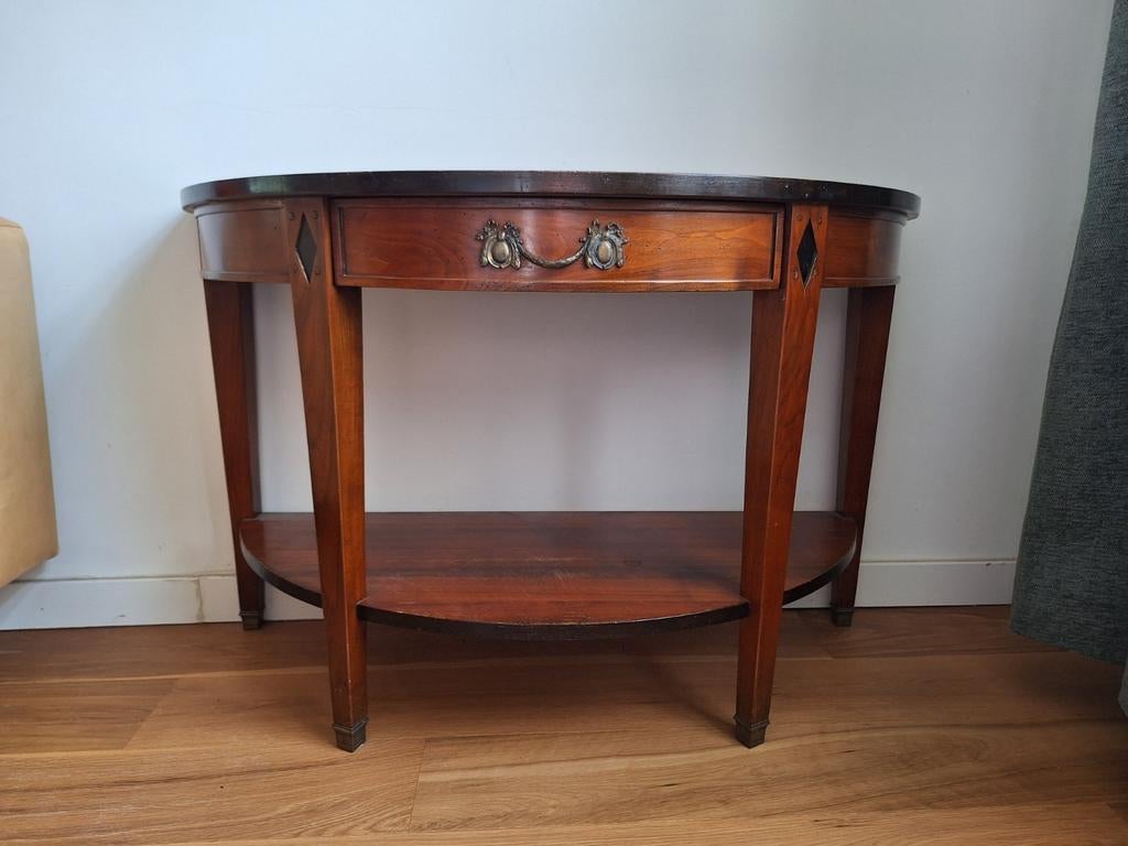 Mooie Geka sidetable van kersenhout mahonie met lade, Ophalen, Gebruikt, 100 tot 150 cm, Klassiek