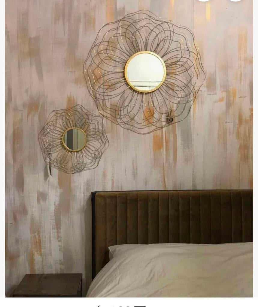 Spiegel woood handsome metaal, Ophalen, Minder dan 50 cm, Rond, Zo goed als nieuw