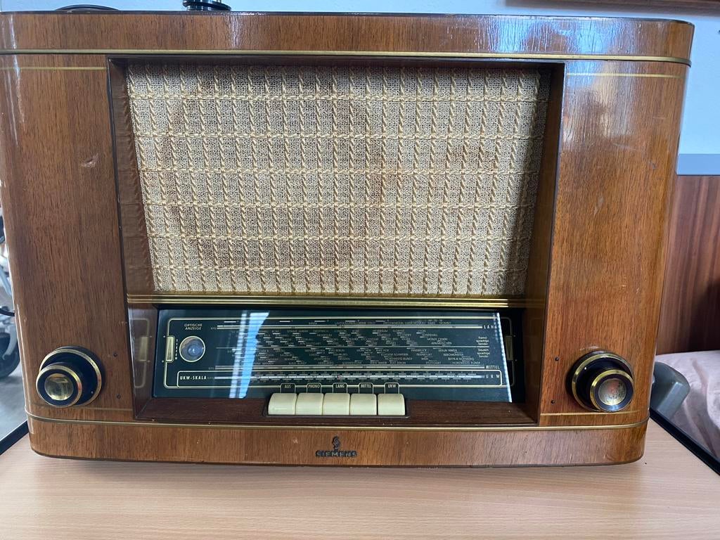 Vintage Siemens buizenradio - Prachtig houten design, Ophalen, Gebruikt, Radio
