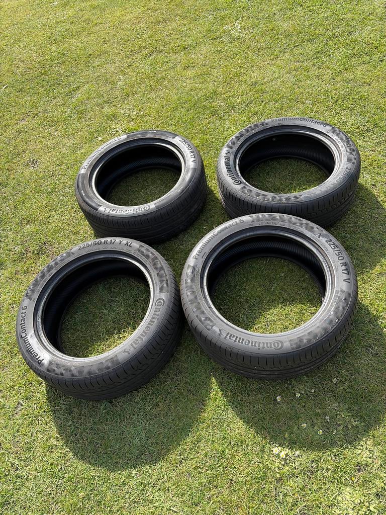 4 Continental PremiumContact 6 zomerbanden 225/50 R17, Auto-onderdelen, Banden en Velgen, Ophalen, Gebruikt, 17 inch, Band(en)