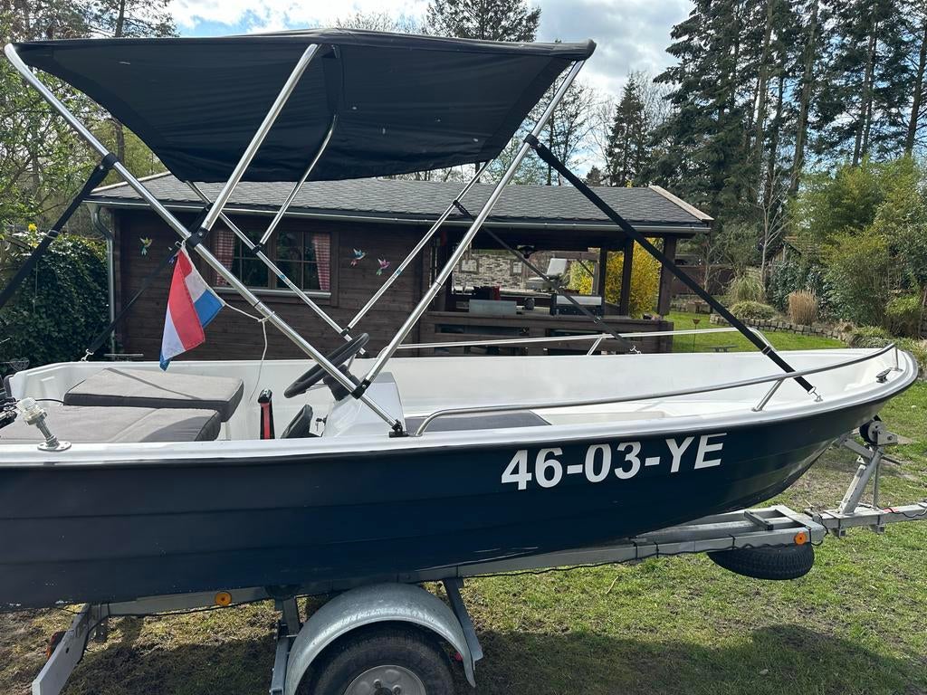 Consoleboot incl. kanteltrailer 435, Ophalen, 10 tot 30 pk, Gebruikt, 3 tot 6 meter
