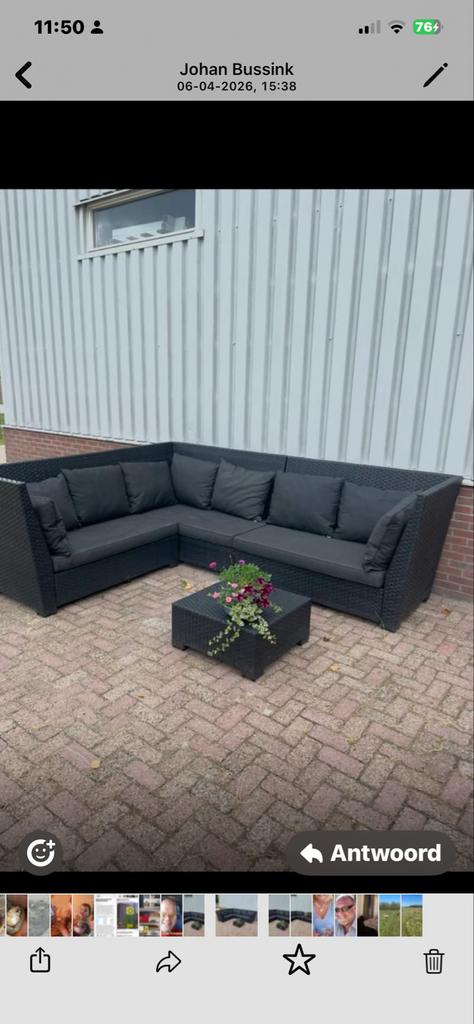 Zeer goed onderhouden Apple Bee tuinset met waterbestendige, Ophalen, Meer dan 8 zitplaatsen, Zo goed als nieuw, Wicker