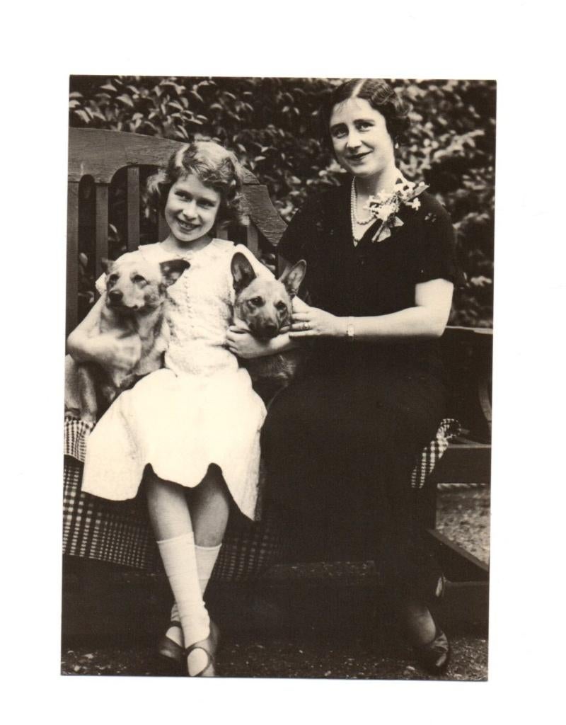 queen mum and elizabeth, Verzenden, Gebruikt, Buitenland, Kaart, Foto of Prent