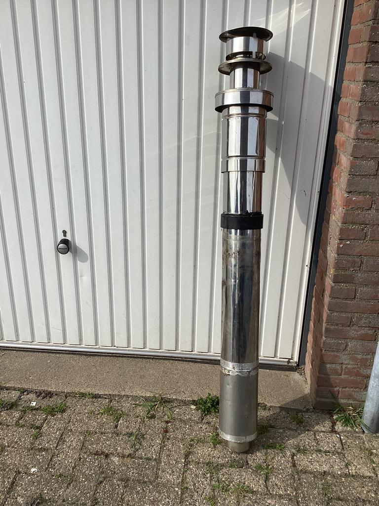 Dubbelwandige Kachelpijp, Huis en Inrichting, Kachels, Overige soorten, Ophalen of Verzenden, Zo goed als nieuw, Vrijstaand