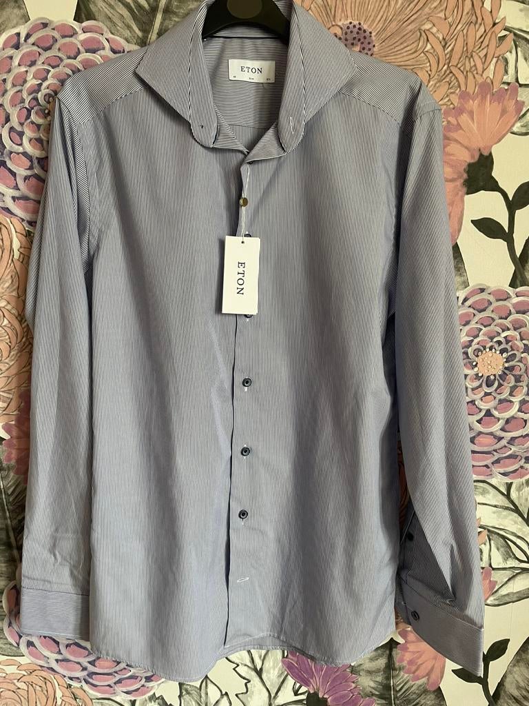 Eton heel mooi net overhemd maat 40, Blauw, Zo goed als nieuw, X, Halswijdte 39/40 (M)