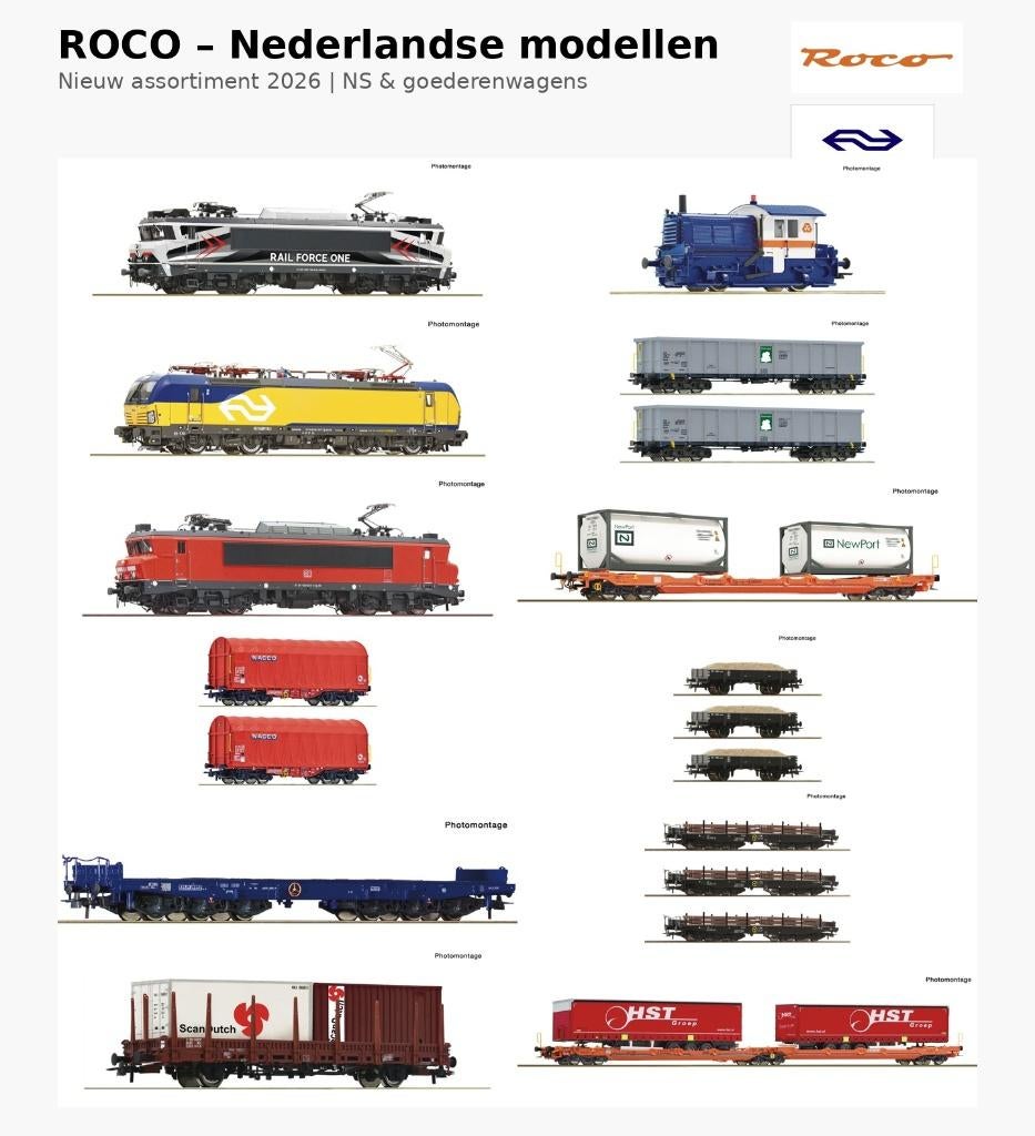 ROCO - Nieuwe Nederlandse modellen 2026 – 10% Korting, Hobby en Vrije tijd, Modeltreinen | H0, Gelijkstroom, -, -, Overige typen