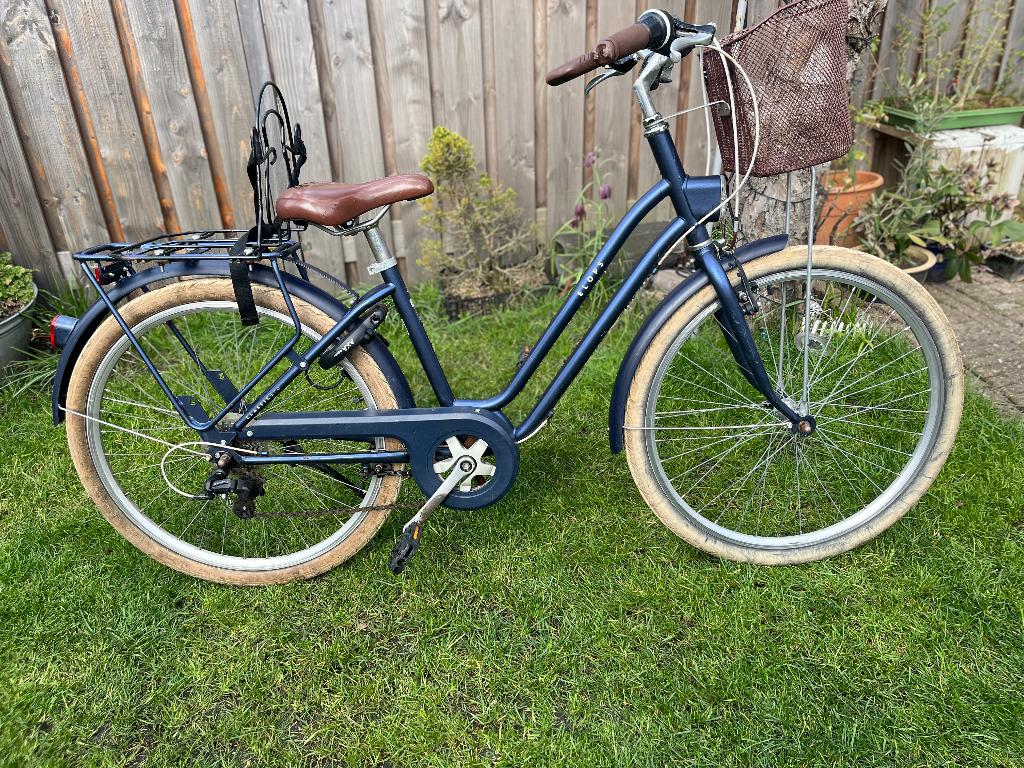 Decathlon 520 laag donkerblauw, Gebruikt, 47 tot 50 cm, Versnellingen, Ophalen