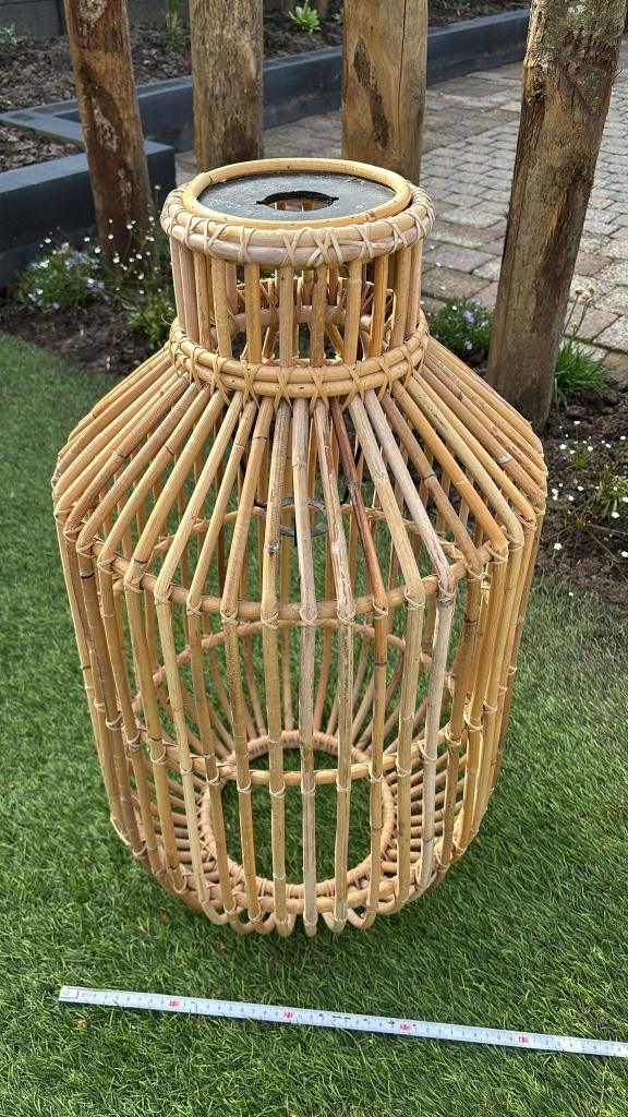 Rotan Lampenkap/Windlicht, Huis en Inrichting, Lampen | Lampenkappen, Ophalen, Zo goed als nieuw, Rond, 25 tot 50 cm
