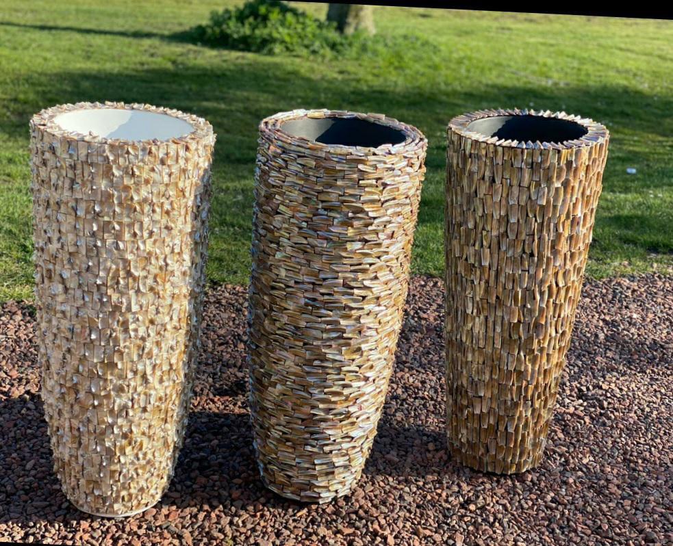 Mooi schelpenvazen, Huis en Inrichting, Woonaccessoires | Vazen, Ophalen of Verzenden, Nieuw, Overige kleuren, Glas