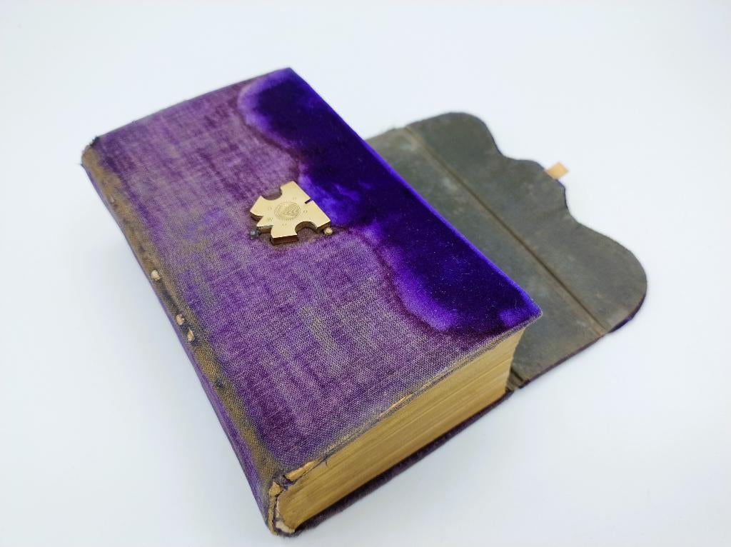 Bijbel met gouden art deco knipslot, 1884, Antiek en Kunst, Antiek | Boeken en Bijbels, Verzenden, Bijbel