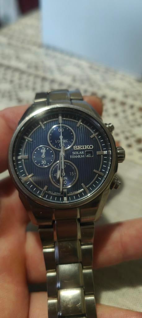 Seiko Solar Titanium Chronograaf Herenhorloge, Sieraden, Tassen en Uiterlijk, Horloges | Heren, Ophalen of Verzenden