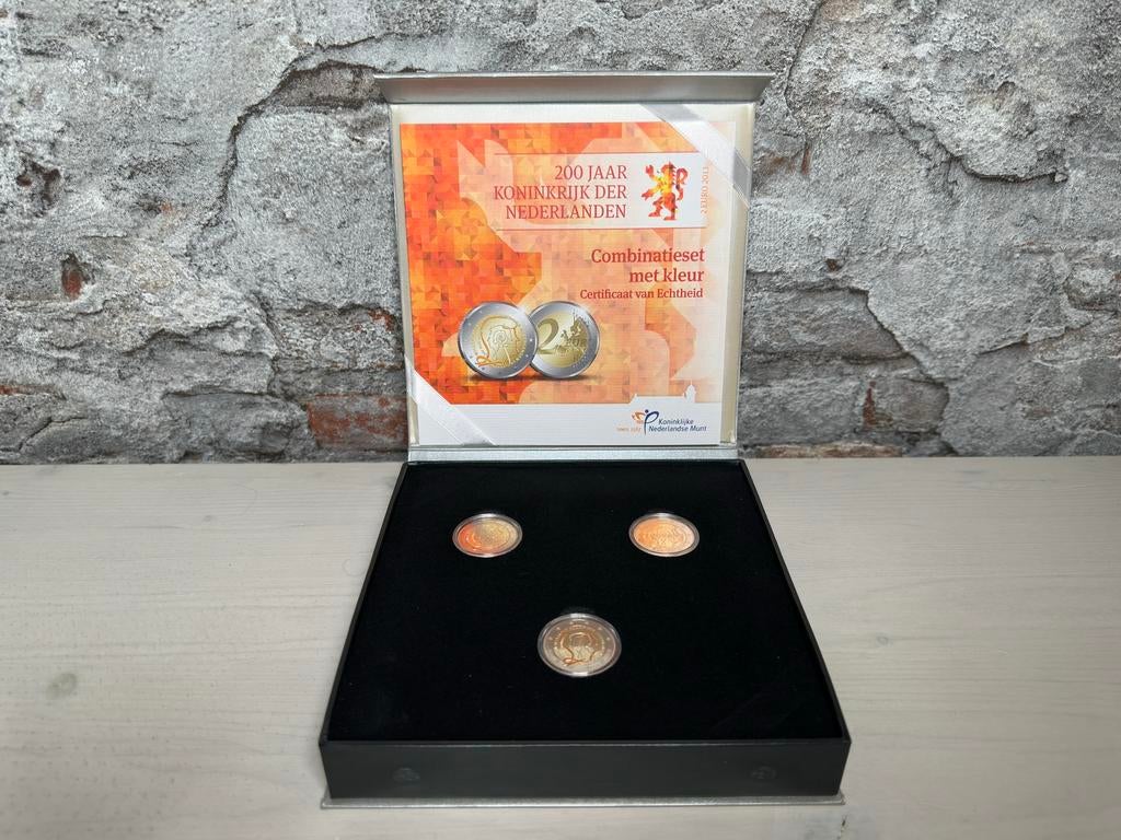 200 jaar koninkrijk der Nederlanden combinatie kleur set, Postzegels en Munten, Munten | Nederland, Ophalen of Verzenden, Overige waardes