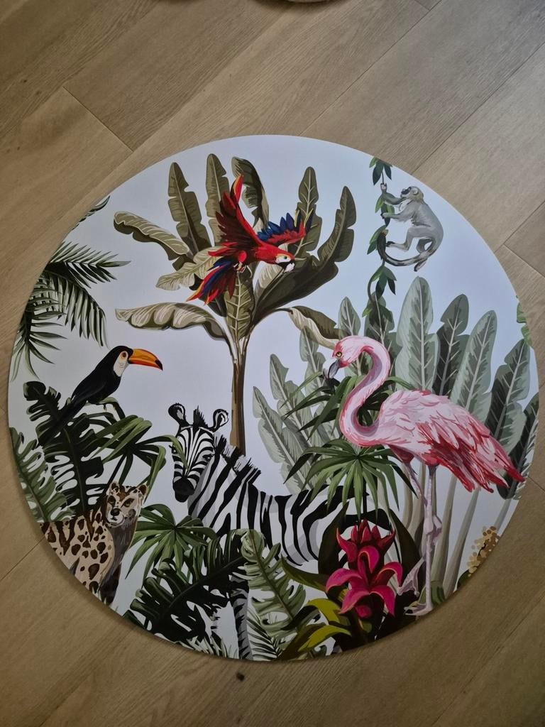 Jungle plaat cirkel met dierenkoppen, Huis en Inrichting, Woonaccessoires | Wanddecoraties, Ophalen of Verzenden