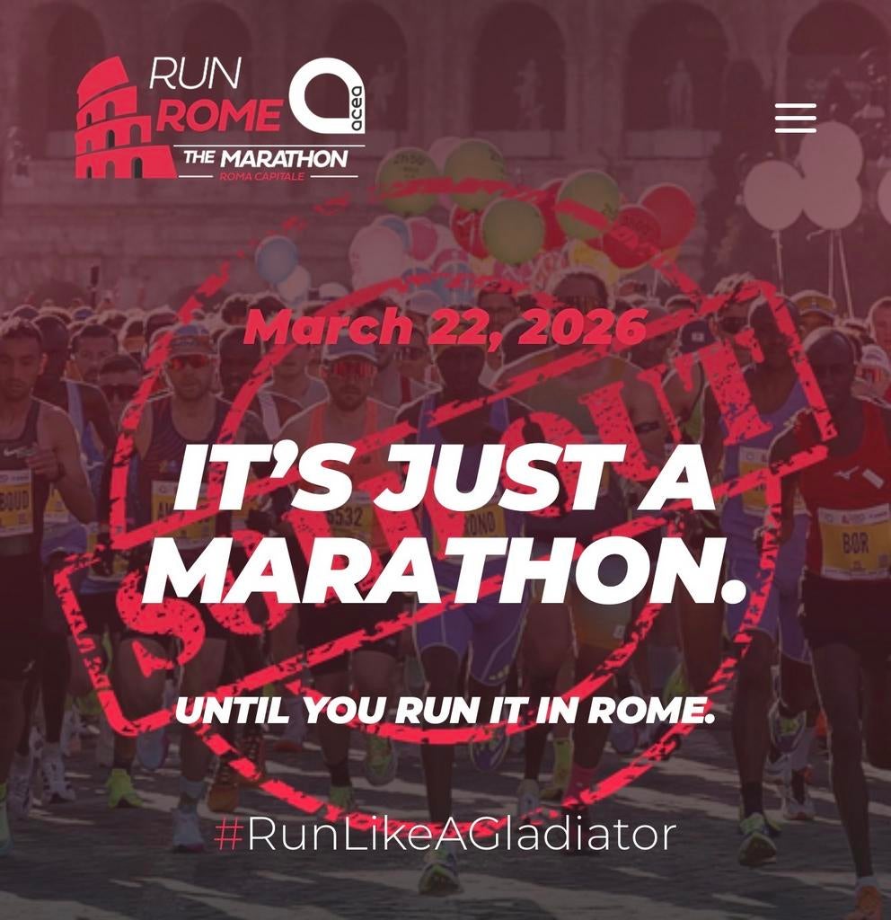 Rome Marathon Entry Ticket, Tickets en Kaartjes, Eén persoon
