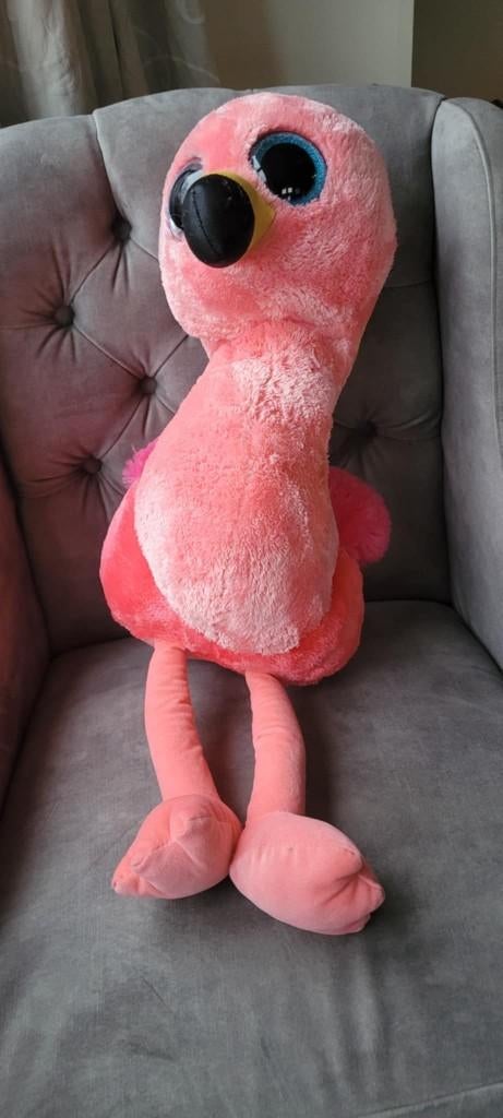Ty knuffel Gilda Flamingo beanie boo XL knuffel 42 cm, Overige karakters, Overige typen, Ophalen of Verzenden, Zo goed als nieuw