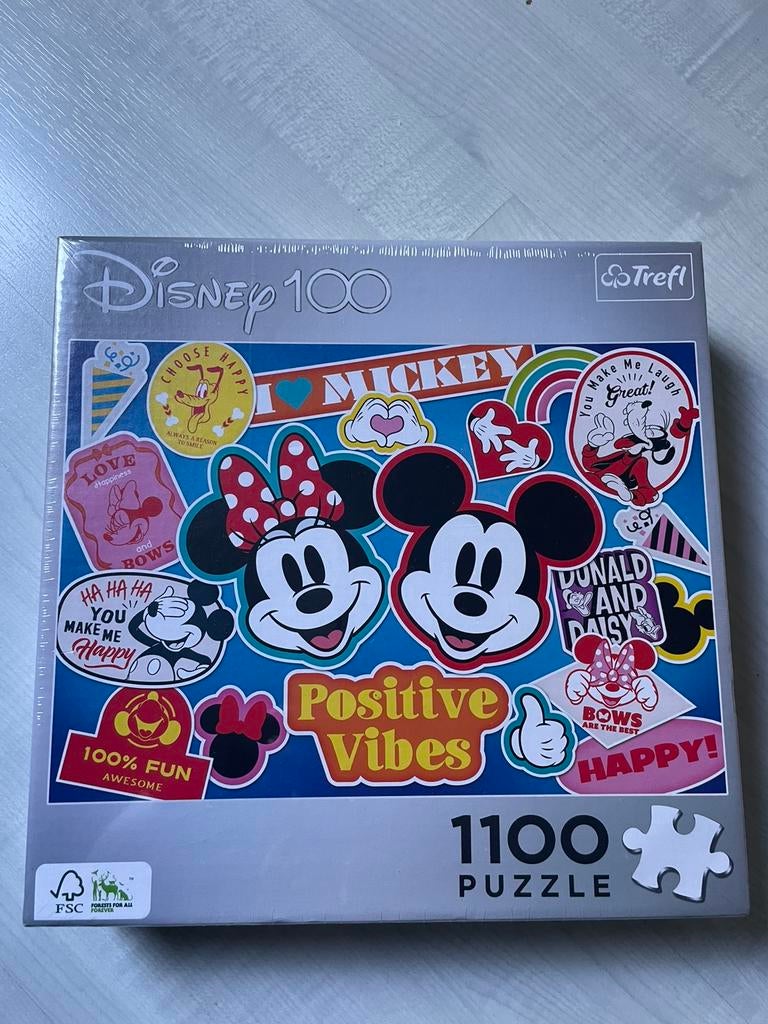 Nieuwe Disney mickey en minnie puzzel 1100, Ophalen of Verzenden, 500 t/m 1500 stukjes, Nieuw